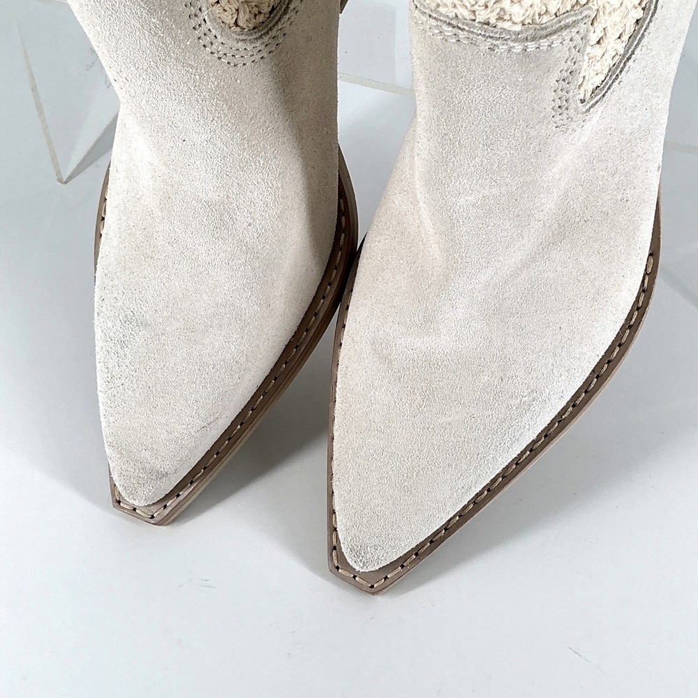 Dolce Vita Size 7.5 Cream Suede Crochet Western Ankle Boots NEW Rori $200 - Picture 9 of 15